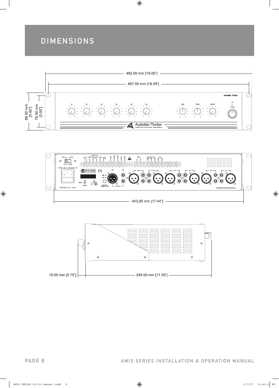 Australian Monitor AMIS120 User Manual | Page 8 / 12