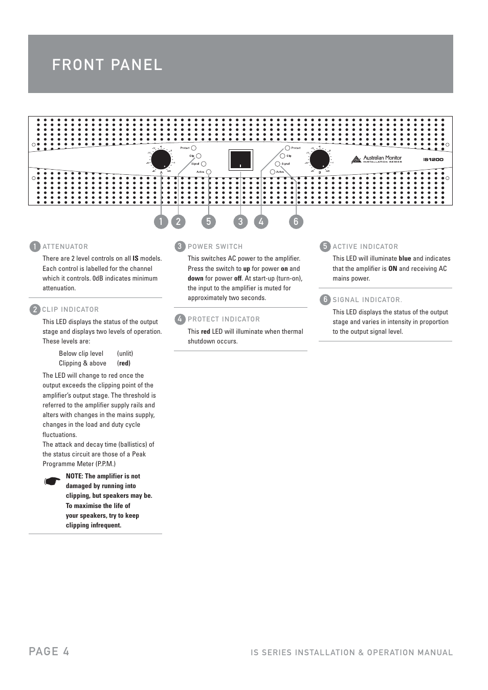 Pag e 4 | Australian Monitor IS600 User Manual | Page 4 / 12