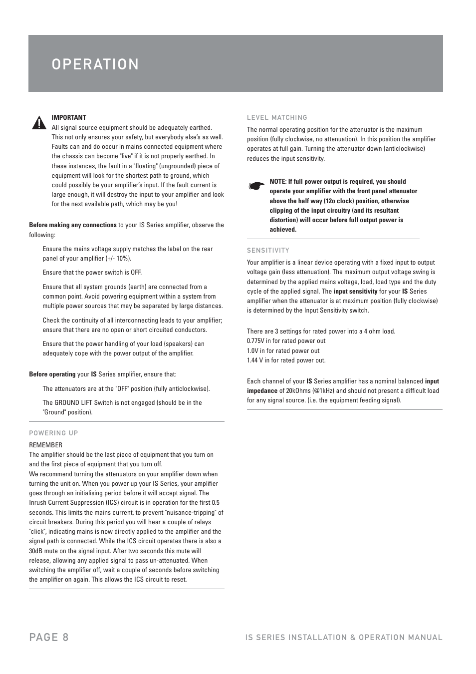 Pag e 8 | Australian Monitor IS600 User Manual | Page 8 / 12