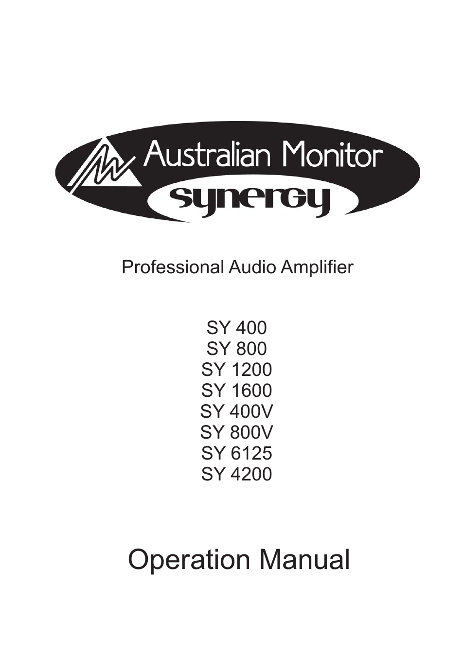 Australian Monitor SY800 User Manual | 24 pages