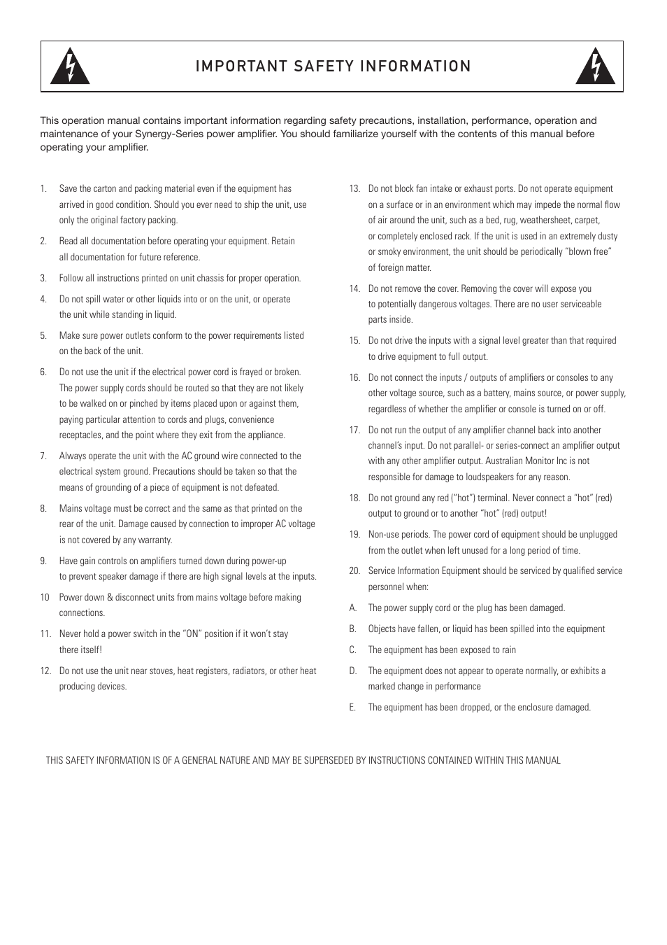 Australian Monitor SY2700 User Manual | Page 2 / 12