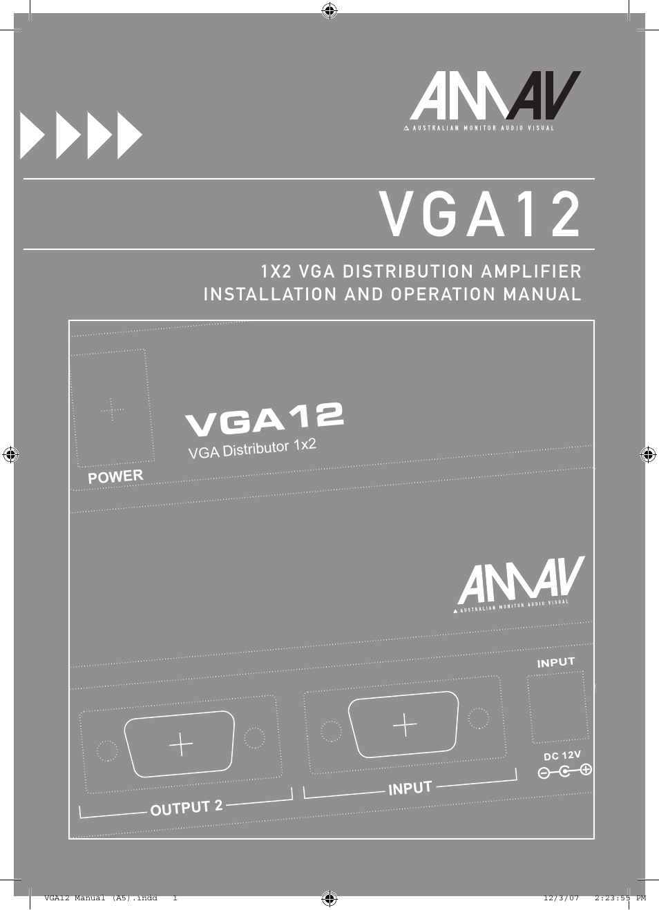 Australian Monitor VGA12 User Manual | 8 pages