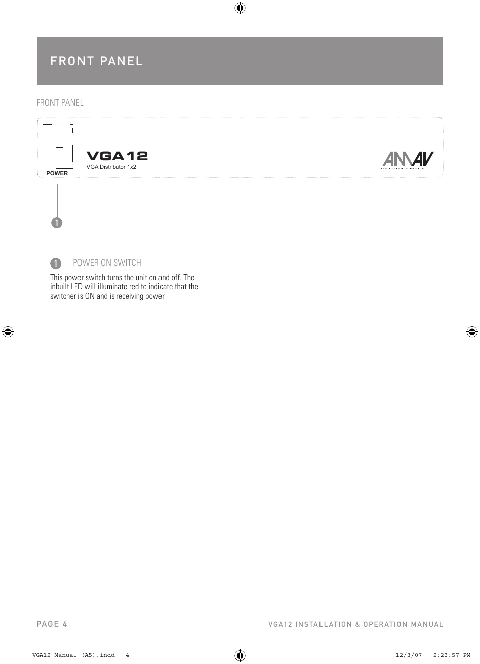 Vga12 | Australian Monitor VGA12 User Manual | Page 4 / 8