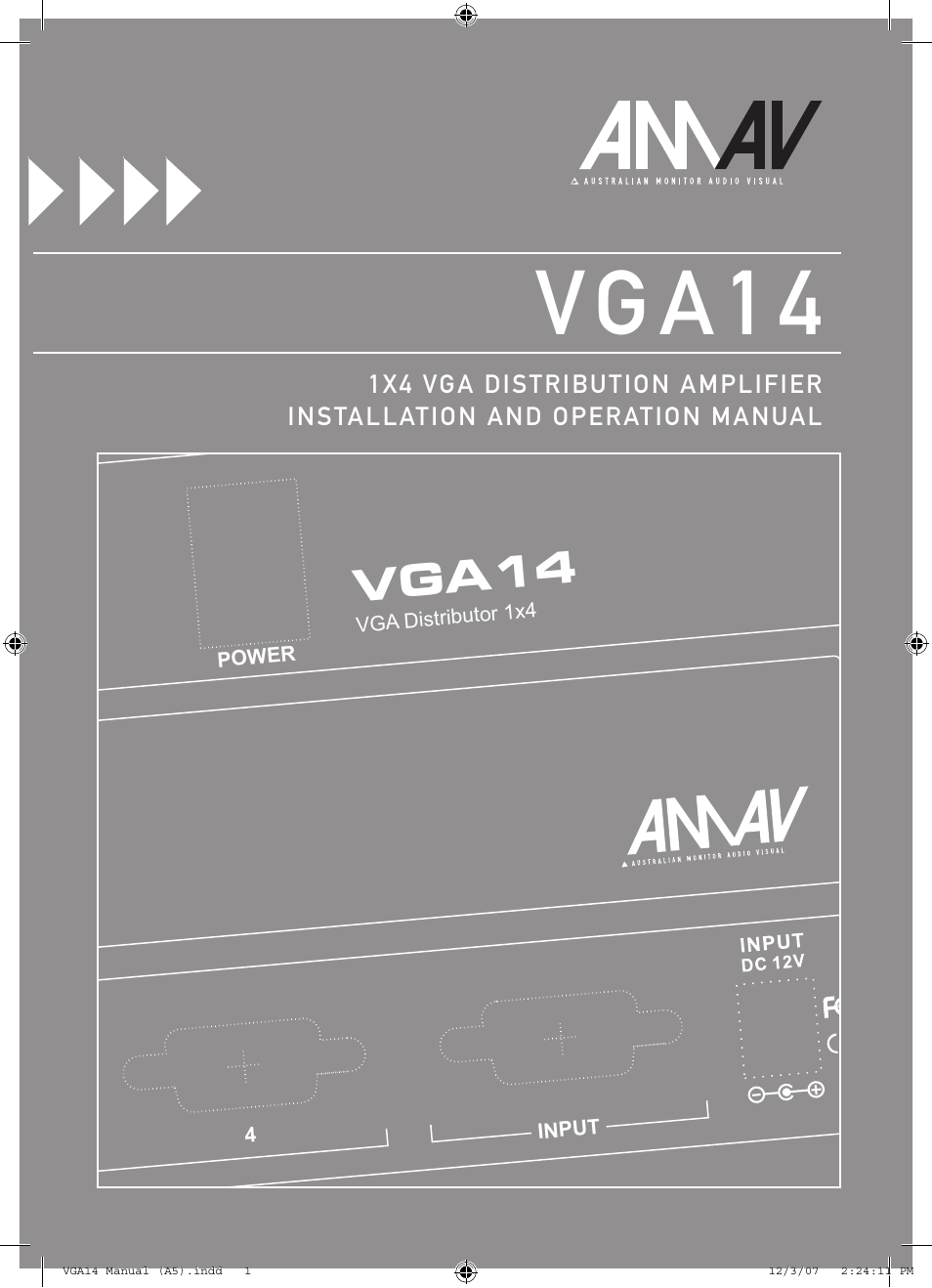 Australian Monitor VGA14 User Manual | 8 pages