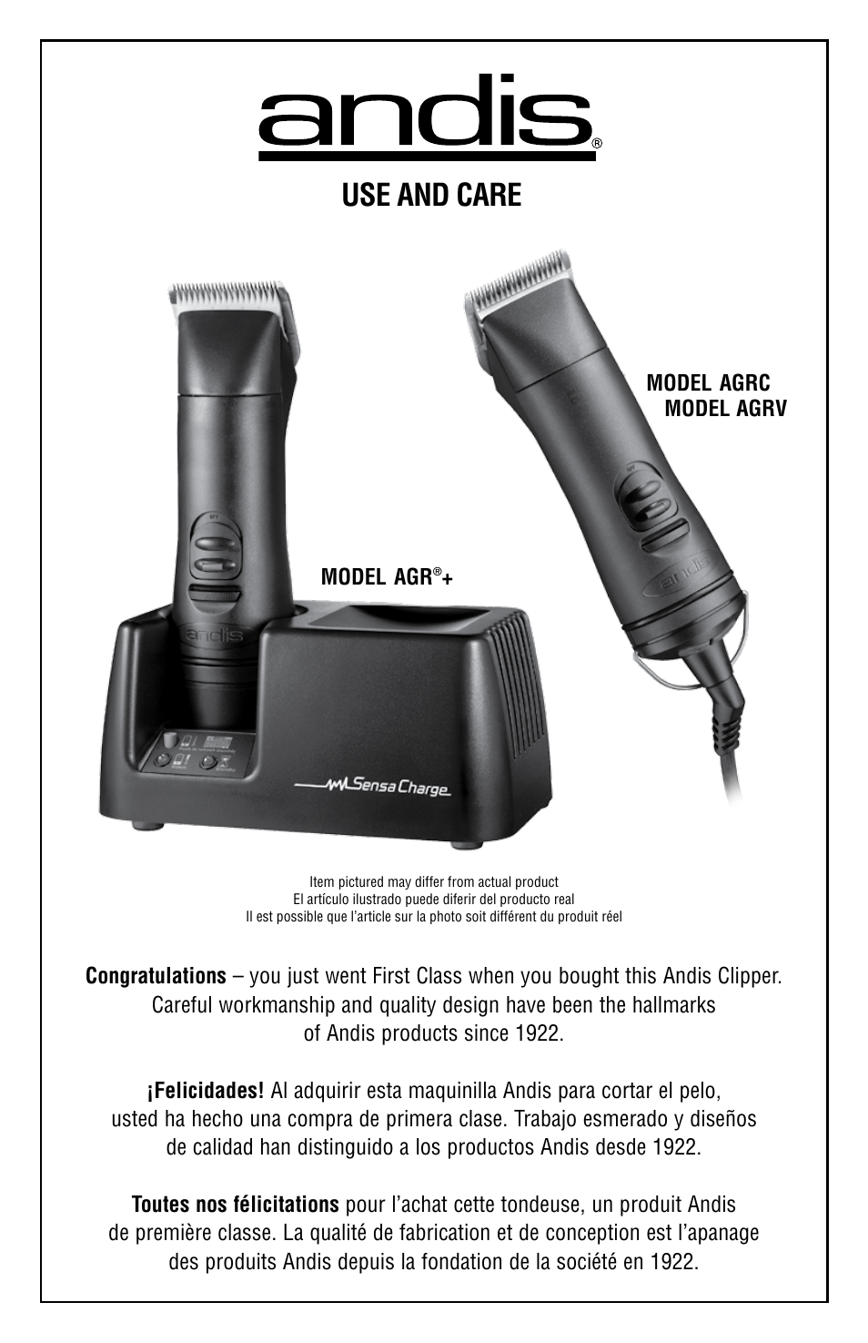 Andis Company AGRC User Manual | 28 pages