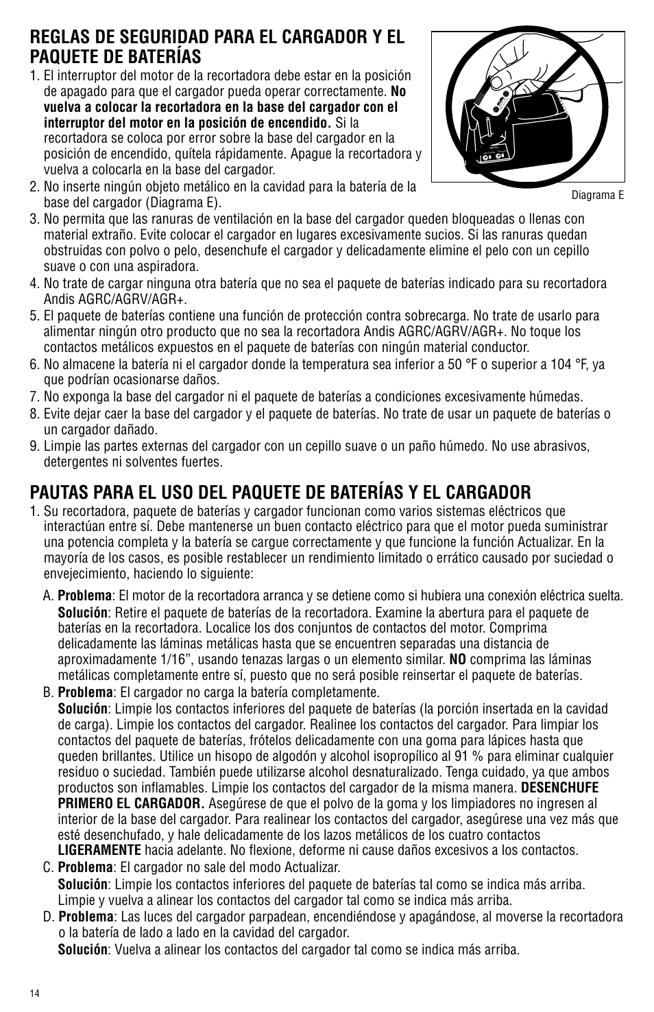 Andis Company AGRC User Manual | Page 14 / 28