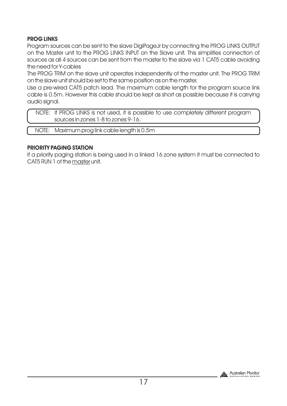 Australian Monitor DigiPage User Manual | Page 17 / 24