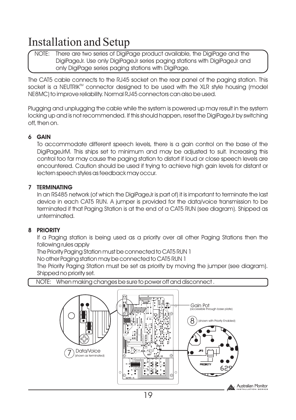 Installation and setup | Australian Monitor DigiPage User Manual | Page 19 / 24