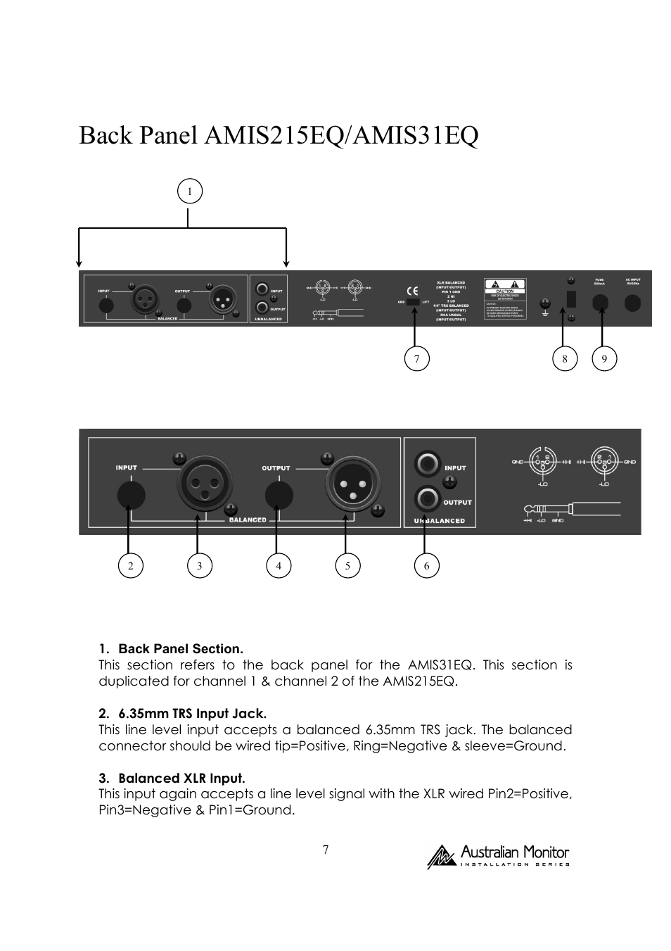 Australian Monitor AMIS31EQ User Manual | Page 7 / 12