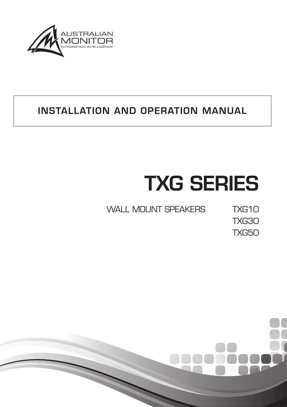 Australian Monitor TXG 50 Speaker User Manual | 8 pages