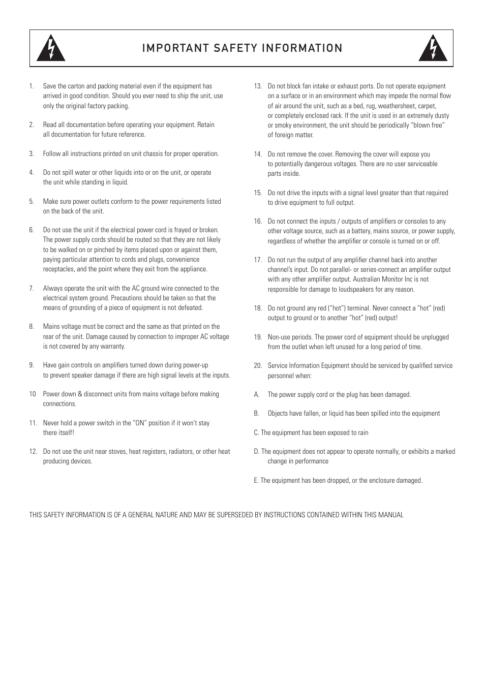 Australian Monitor VS84 User Manual | Page 2 / 8