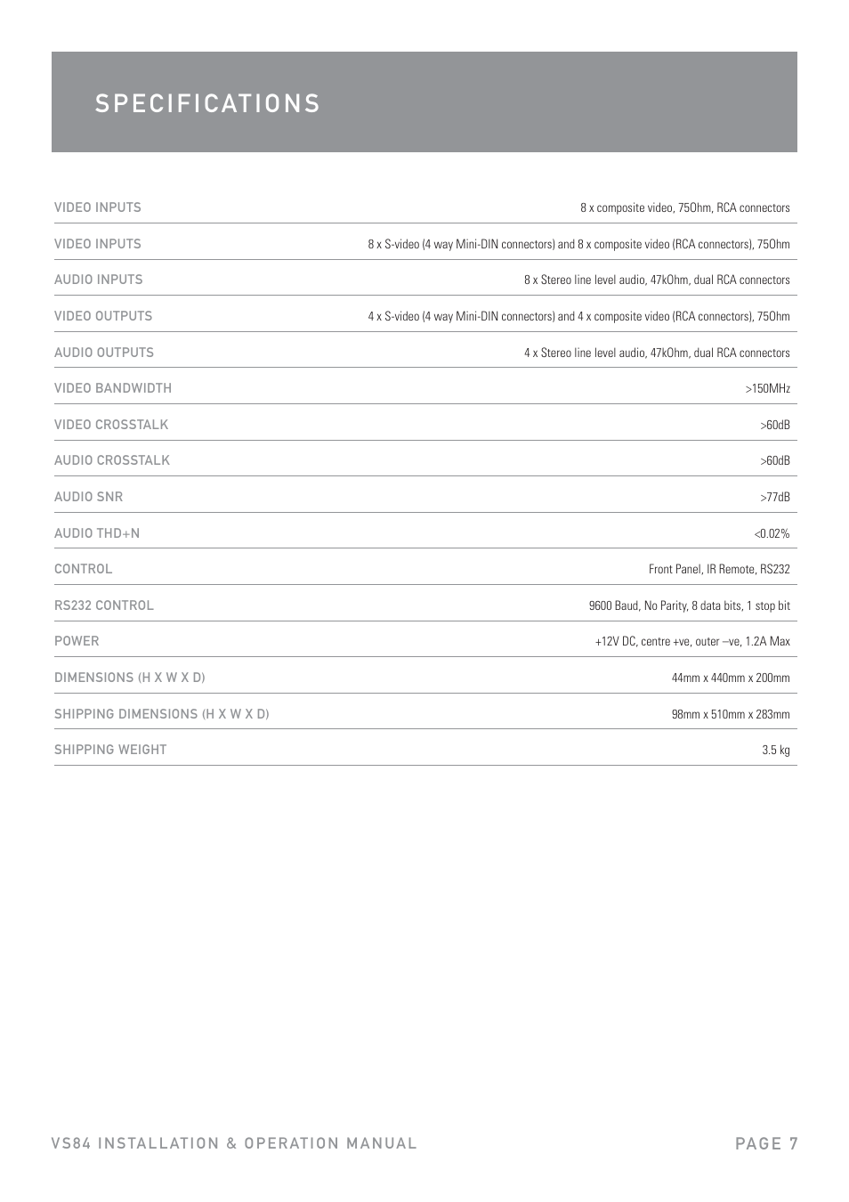 Pa g e 7 | Australian Monitor VS84 User Manual | Page 7 / 8