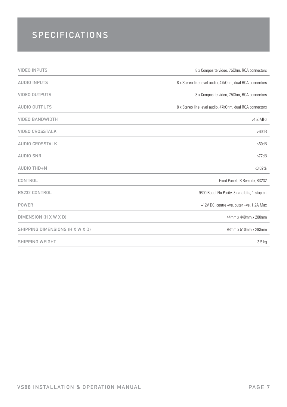 Pa g e 7 | Australian Monitor VS88l User Manual | Page 7 / 8