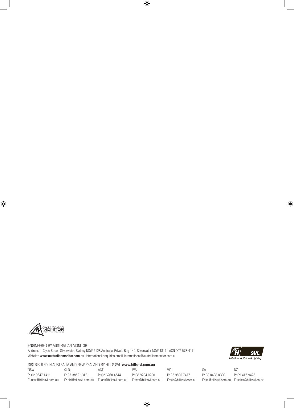 Australian Monitor XDS Series User Manual | Page 12 / 12