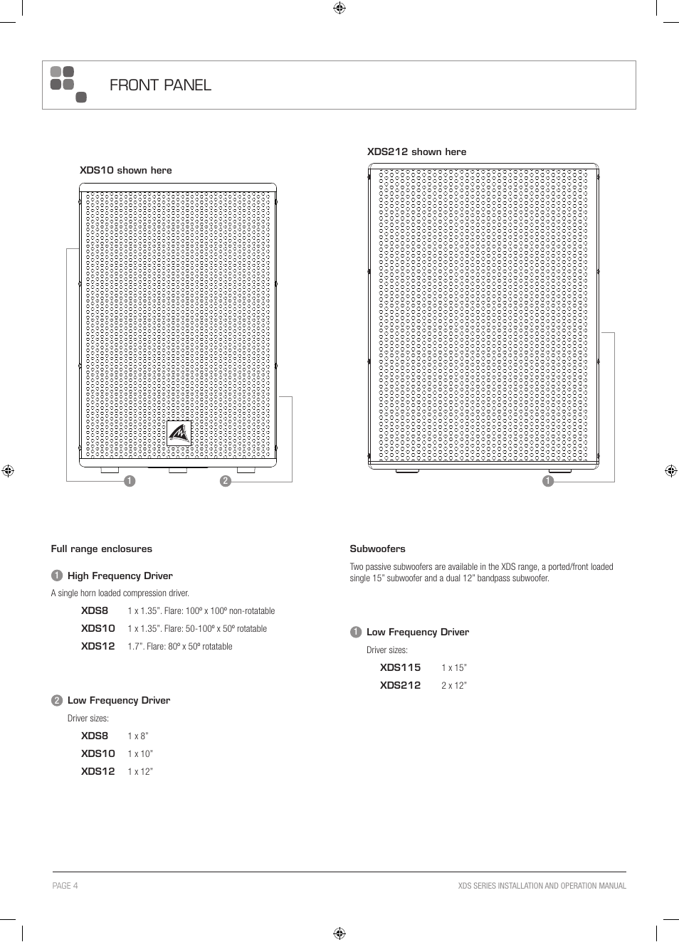 Front panel, Made in china | Australian Monitor XDS Series User Manual | Page 4 / 12