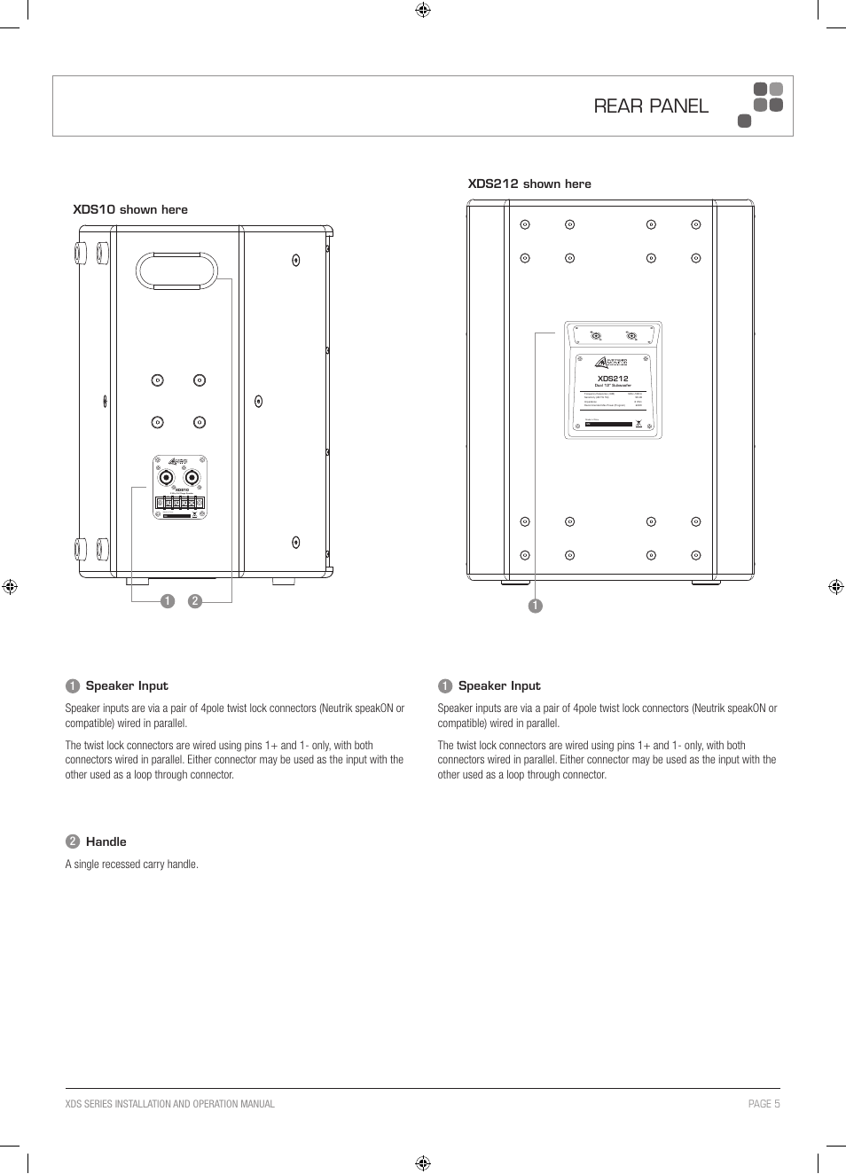 Rear panel, Made in china | Australian Monitor XDS Series User Manual | Page 5 / 12