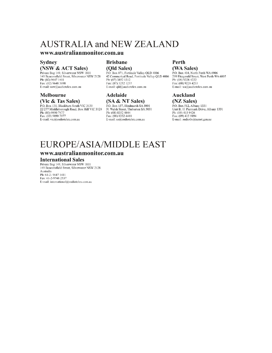 Australian Monitor AMISHE2 User Manual | Page 2 / 2