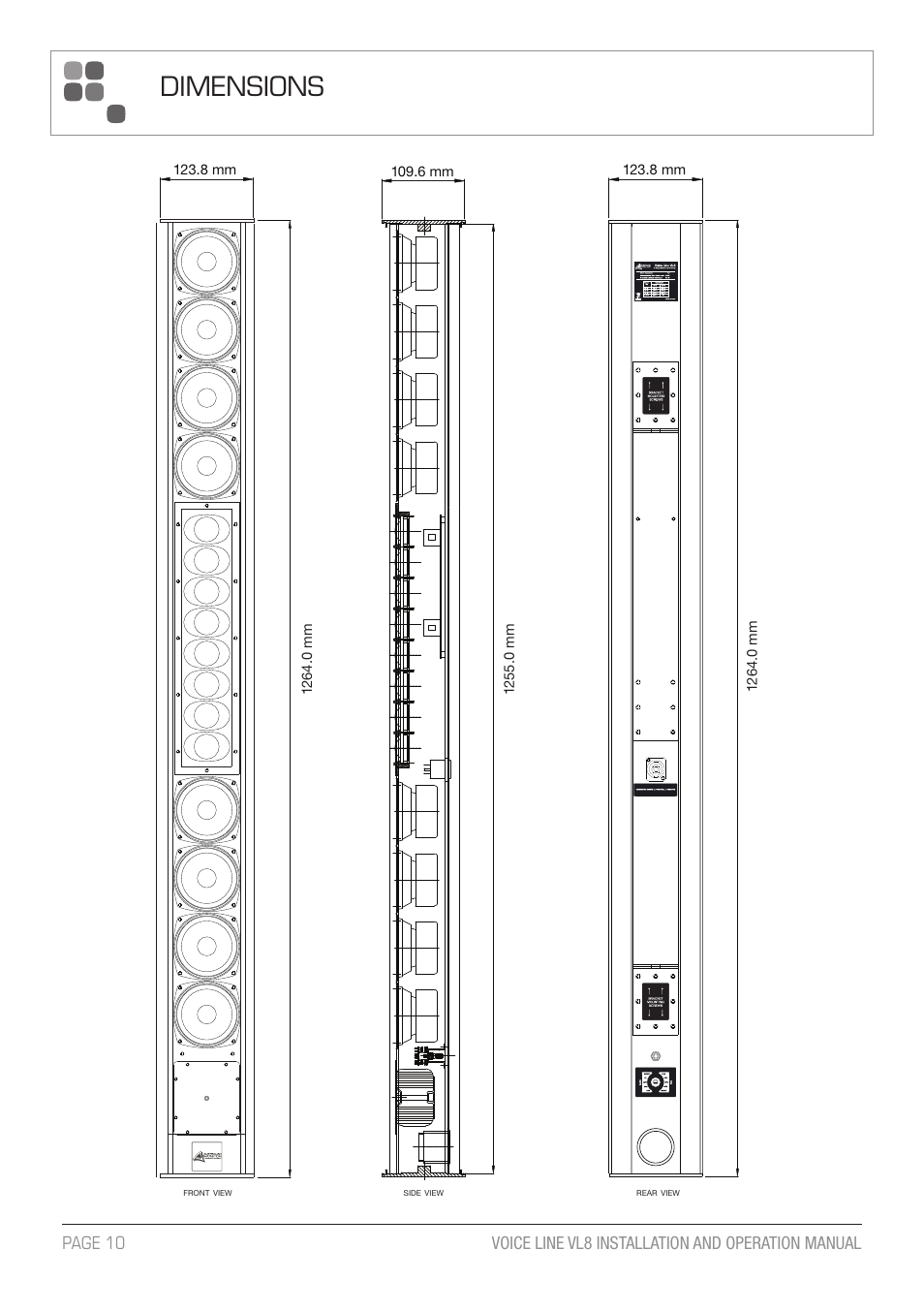 Dimensions | Australian Monitor VL8 A5 User Manual | Page 10 / 12