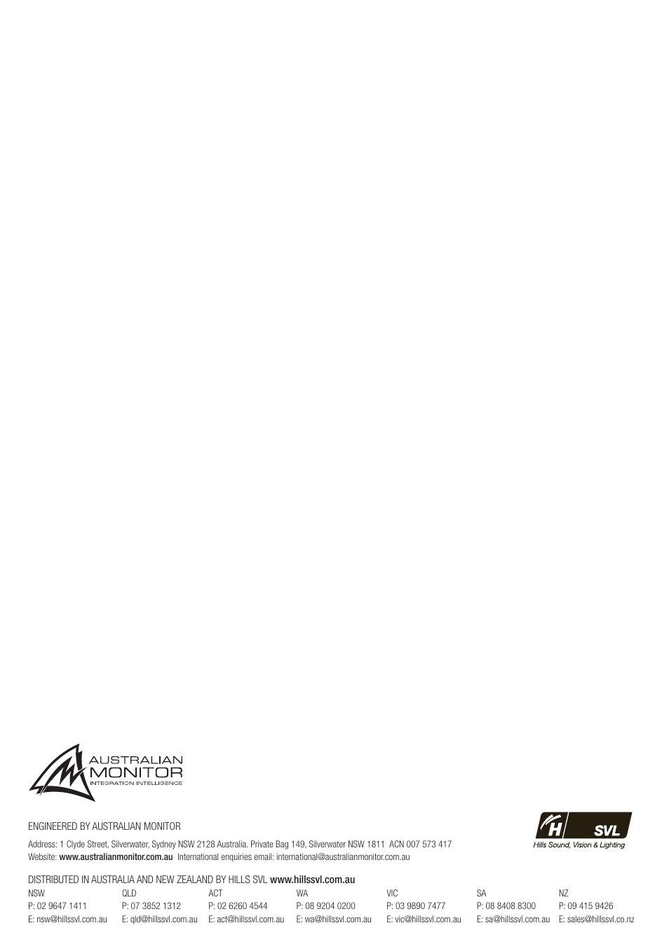 Australian Monitor VL8 A5 User Manual | Page 12 / 12
