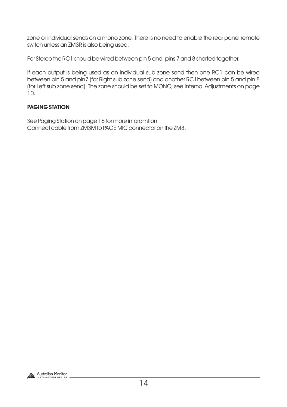 Australian Monitor Zone Mix 3 User Manual | Page 14 / 24