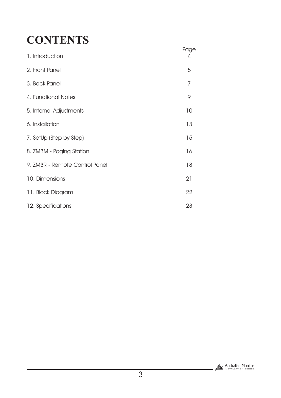 Australian Monitor Zone Mix 3 User Manual | Page 3 / 24