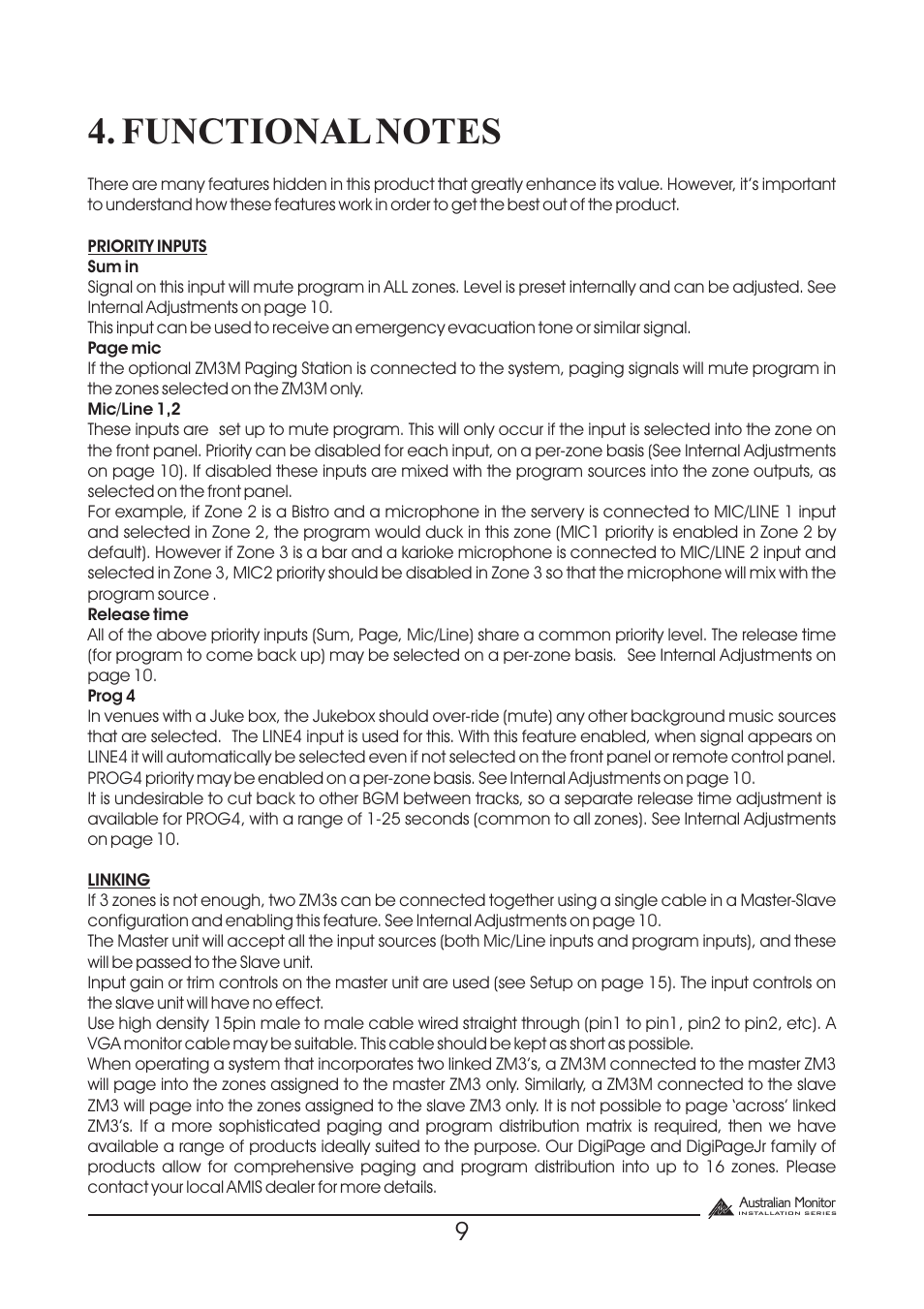 Australian Monitor Zone Mix 3 User Manual | Page 9 / 24
