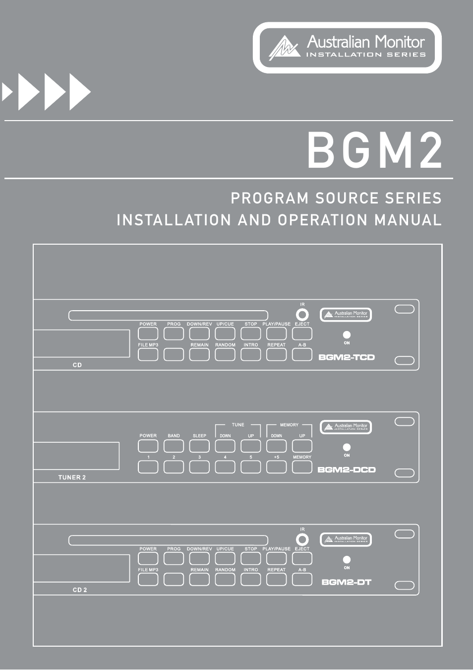 Australian Monitor BGM2TCD User Manual | 8 pages