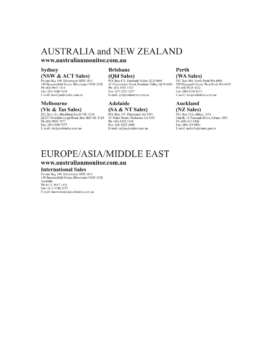 Australian Monitor AMISLSC1 User Manual | Page 2 / 2