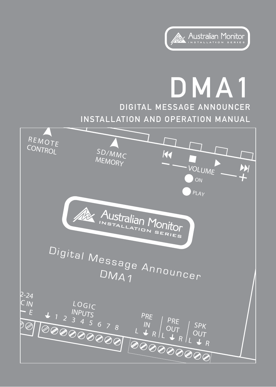 Australian Monitor DMA1 User Manual | 44 pages