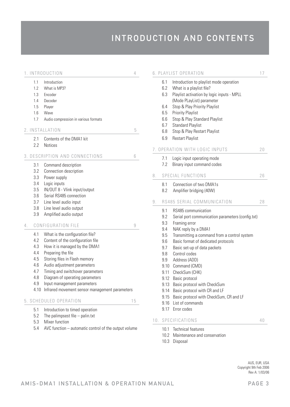 Australian Monitor DMA1 User Manual | Page 3 / 44
