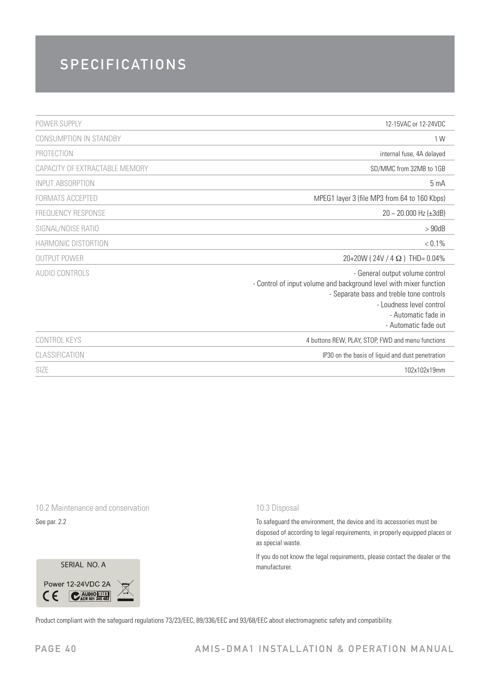Australian Monitor DMA1 User Manual | Page 40 / 44