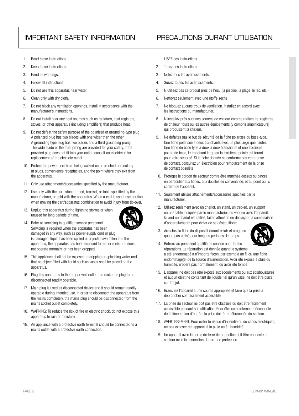 Australian Monitor ICON CP User Manual | Page 2 / 8