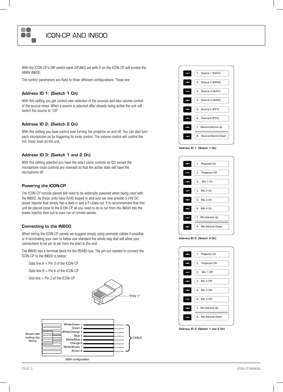 Icon-cp and in600 | Australian Monitor ICON CP User Manual | Page 6 / 8