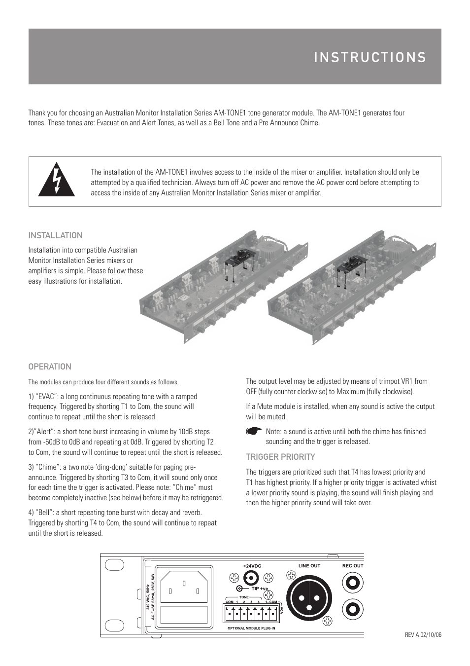 Australian Monitor AM-Tone1 User Manual | Page 2 / 2