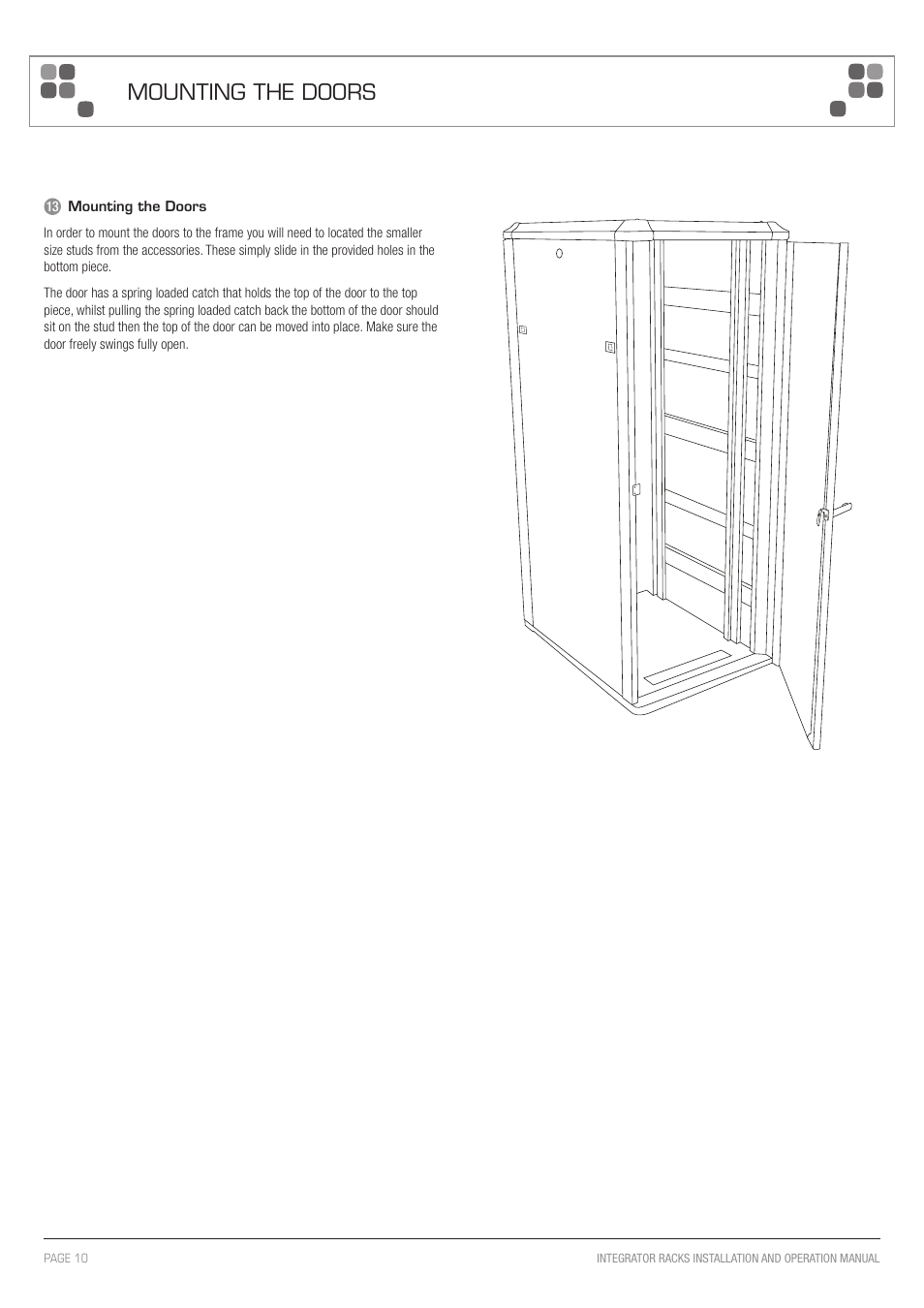 Mounting the doors | Australian Monitor Integrator Rack User Manual | Page 10 / 12