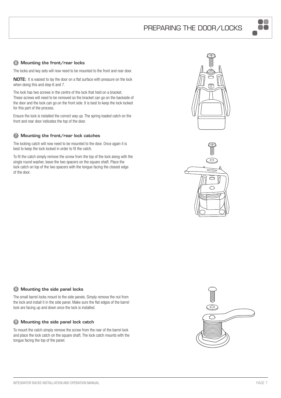 Preparing the door/locks | Australian Monitor Integrator Rack User Manual | Page 7 / 12