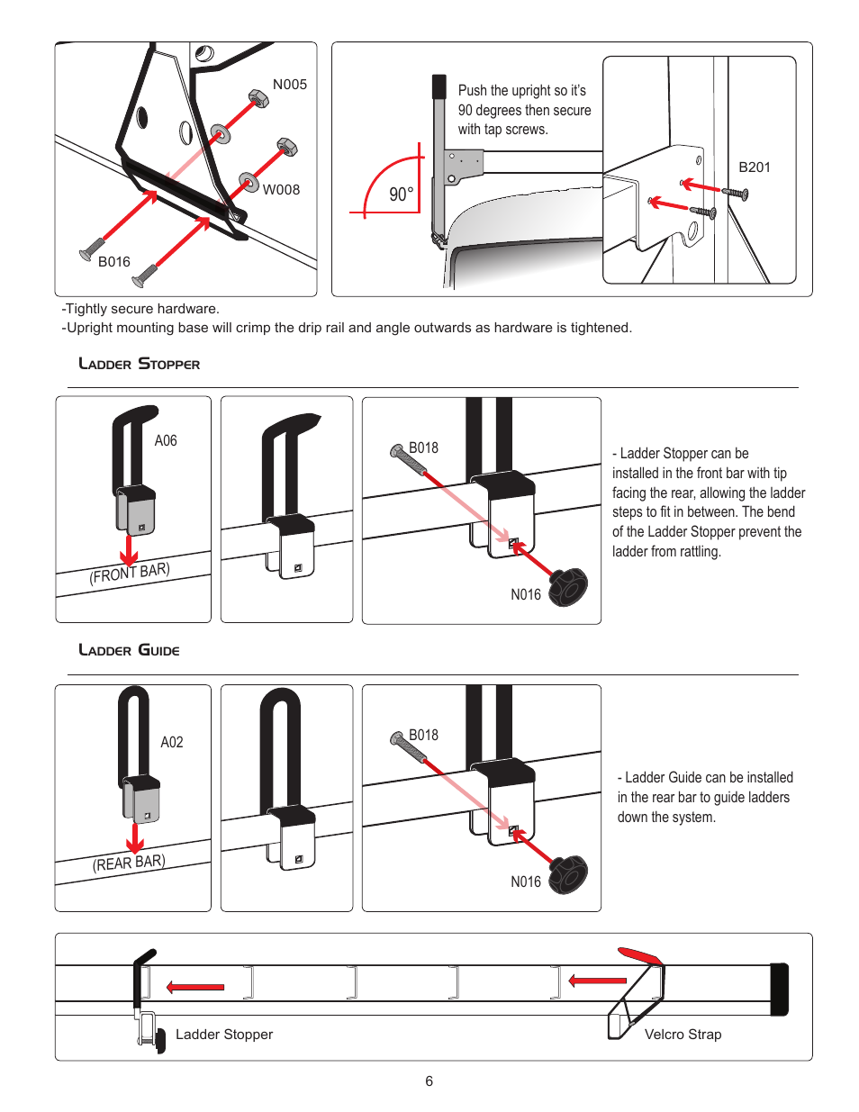 Vantech H1 Rack 2 Bar System for a GMC Savana 1996-On User Manual | Page 6 / 7