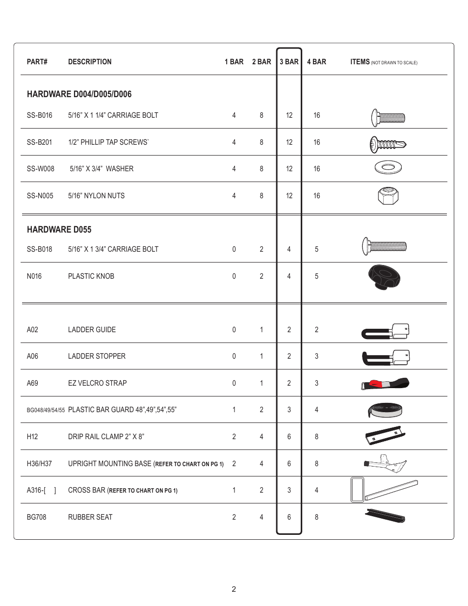 Vantech H1 Rack 3 Bar System for a Ford Econoline 1992-On User Manual | Page 2 / 7