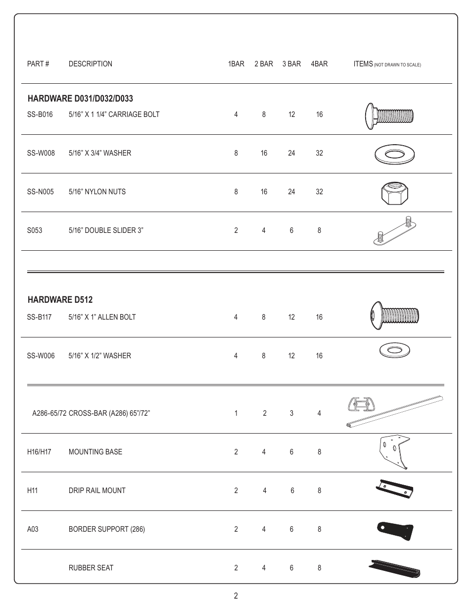 Vantech H3 Rack 4 Bar System for a GMC Savana 1996-On User Manual | Page 2 / 8