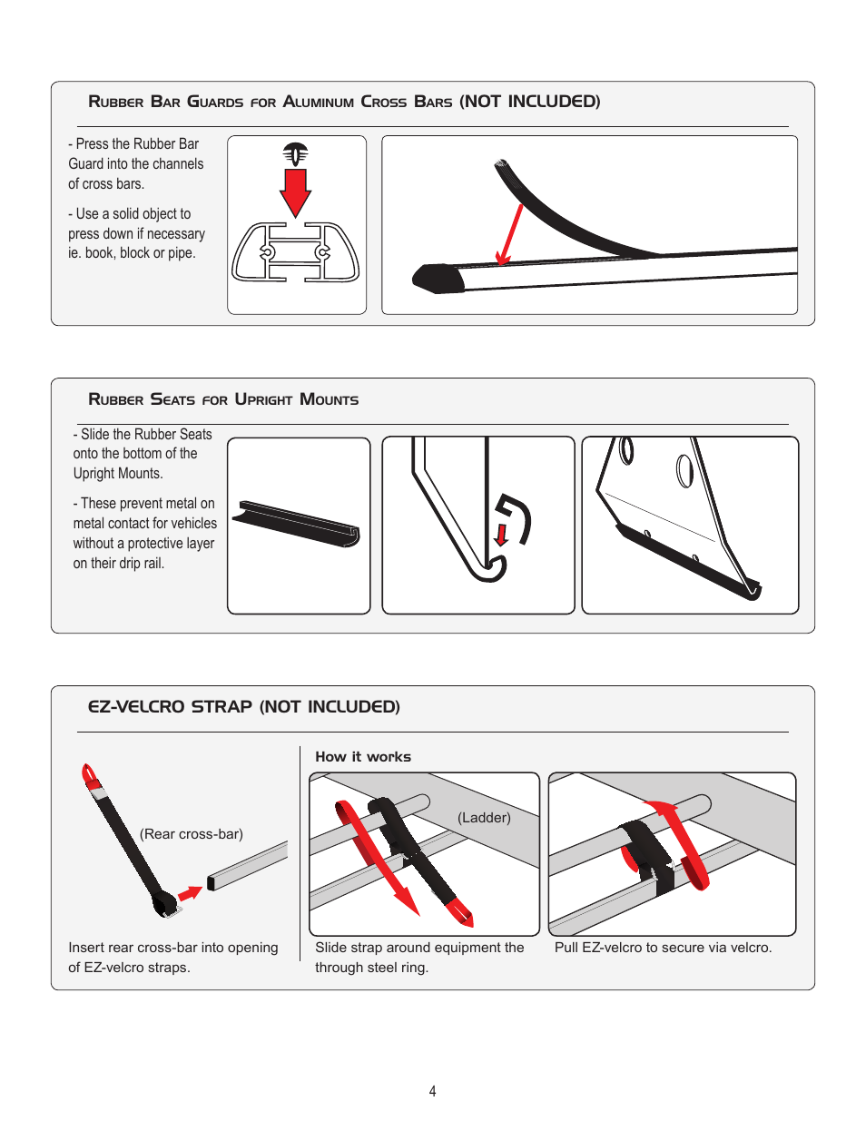 Vantech H3 Rack 4 Bar System for a GMC Savana 1996-On User Manual | Page 4 / 8