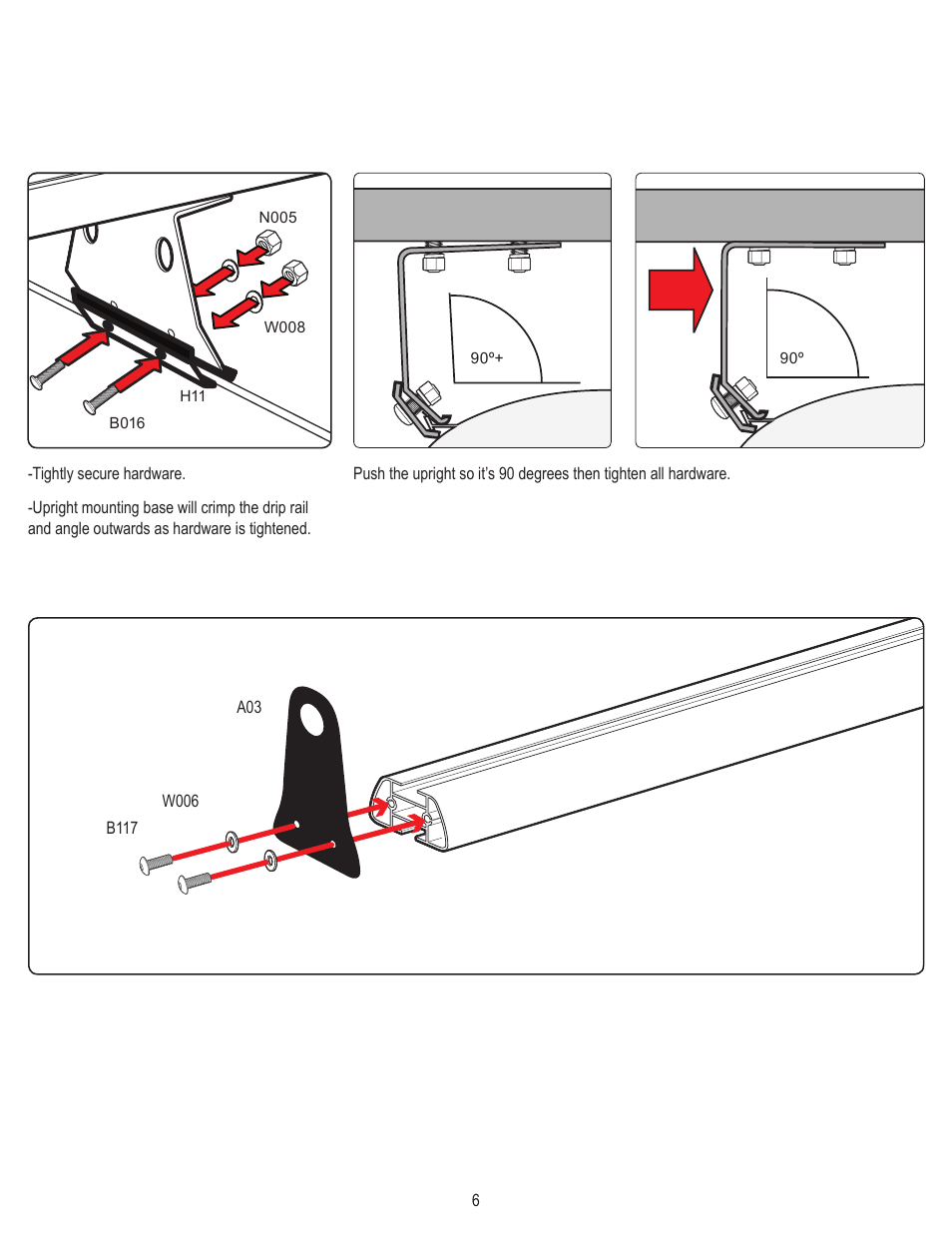 Vantech H3 Rack 4 Bar System for a GMC Savana 1996-On User Manual | Page 6 / 8
