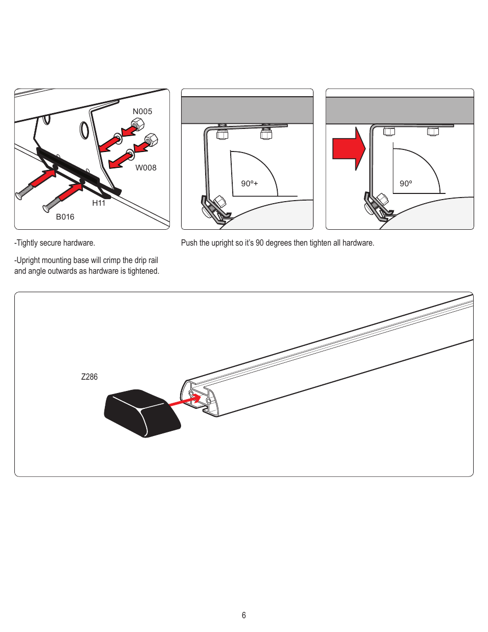 Vantech H3 Rack 3 Bar System for a GMC Savana 1996-On User Manual | Page 6 / 8