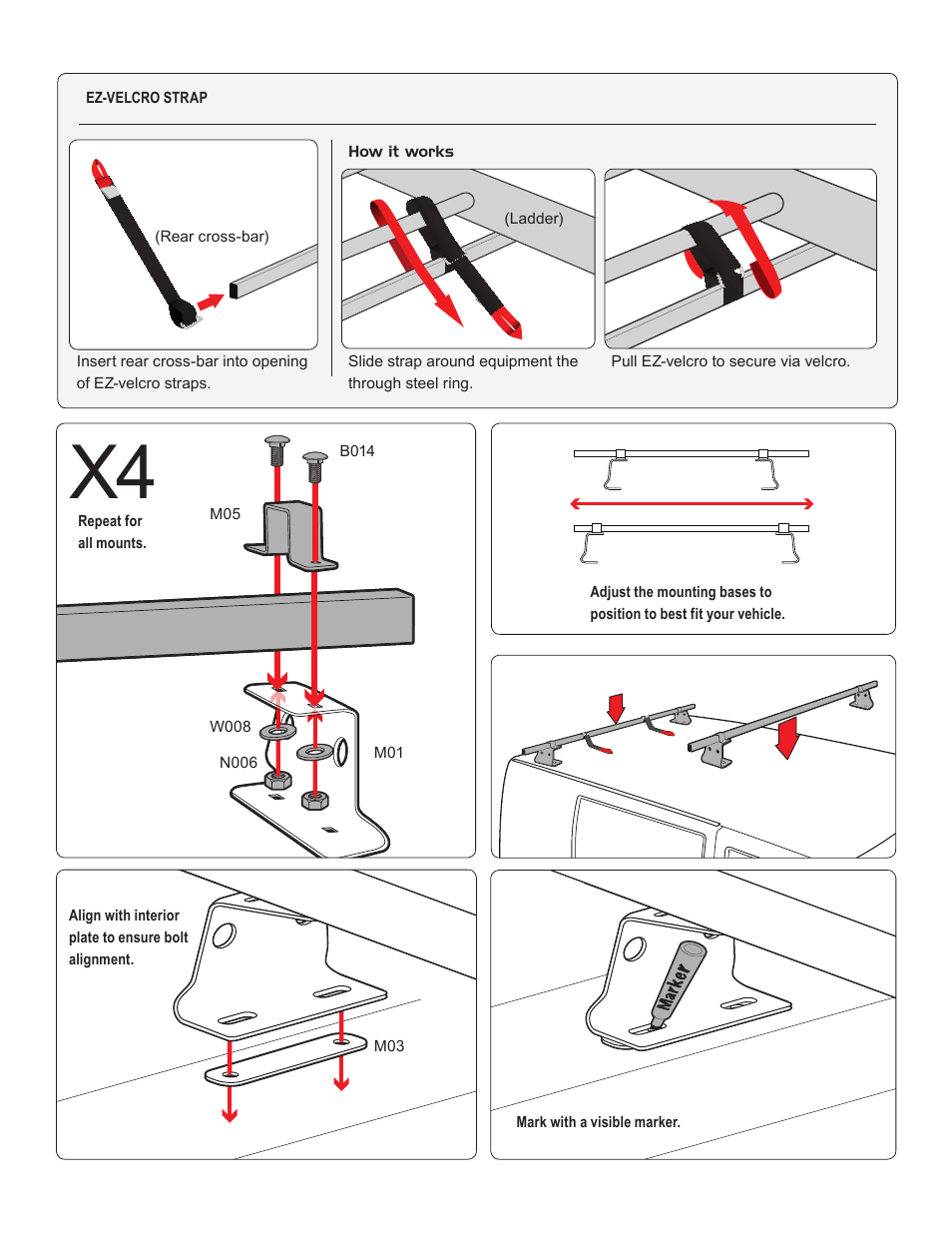 Vantech Steel M4000 ladder rack 50" bars & 96 rails" User Manual | Page 4 / 8