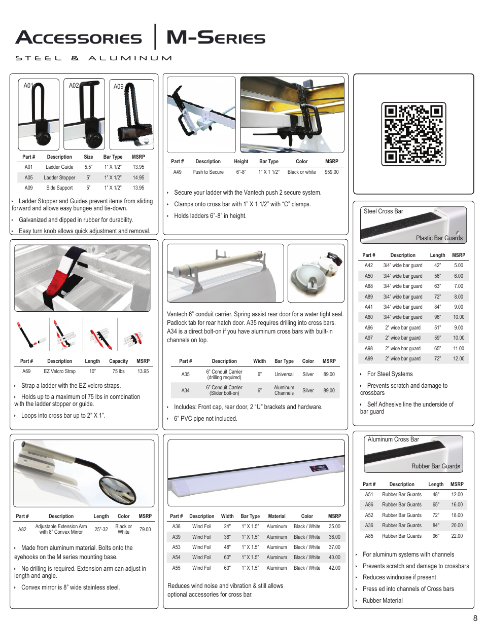 Ccessories, Eries | Vantech Steel M4000 ladder rack 50" bars & 96 rails" User Manual | Page 8 / 8