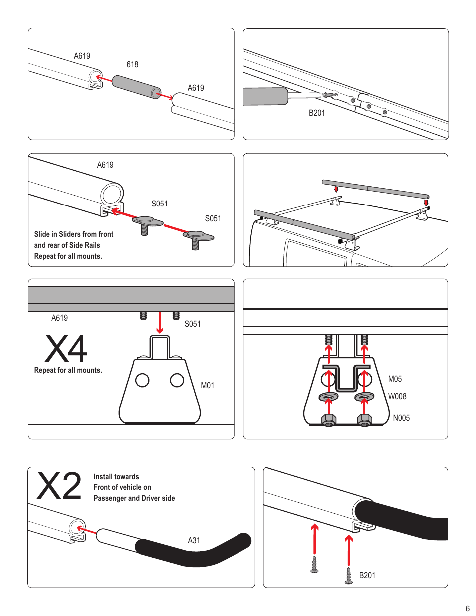 Vantech Steel M4000 ladder rack 60" bars & 96 rails" User Manual | Page 6 / 8