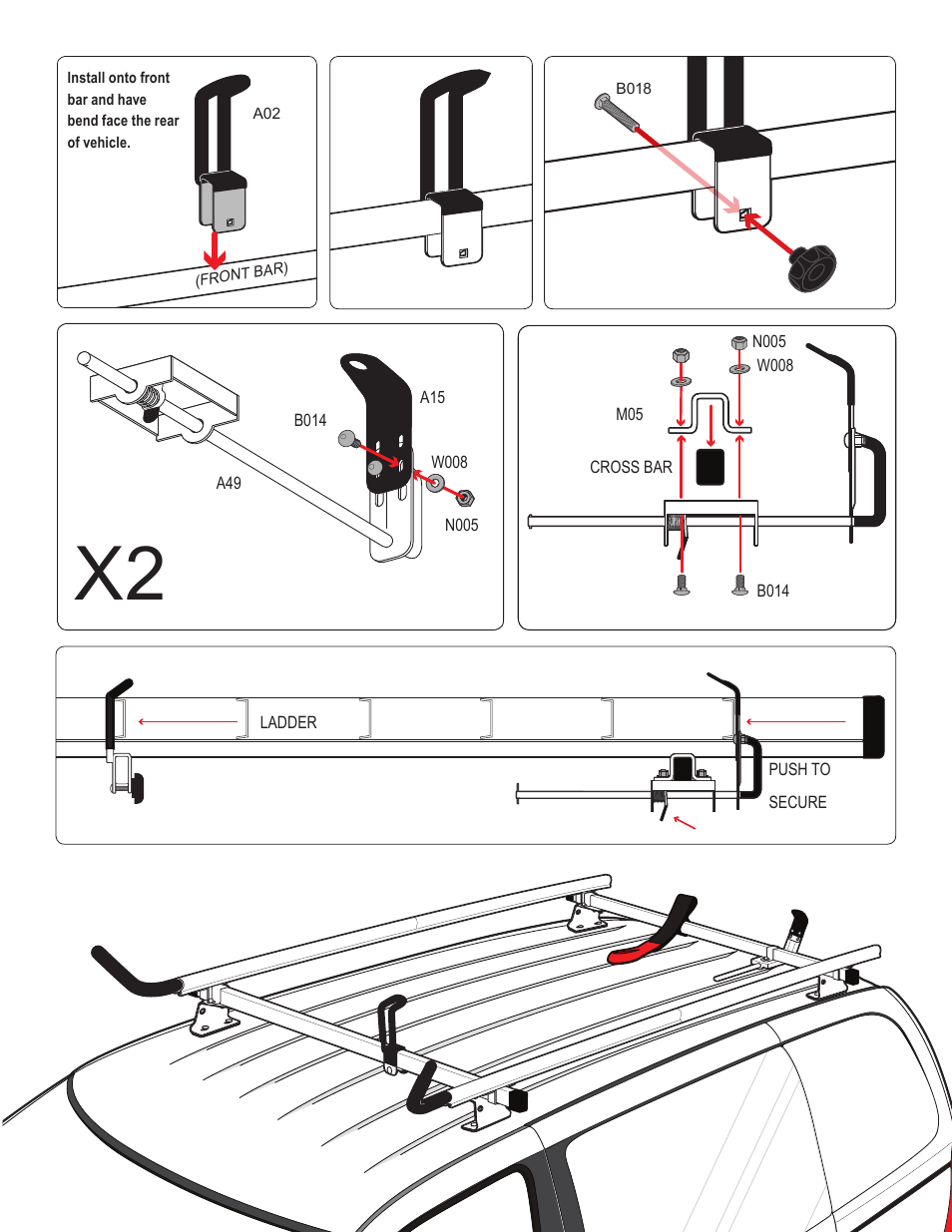 Vantech Steel M4000 ladder rack 72" bars & 96 rails" User Manual | Page 7 / 8