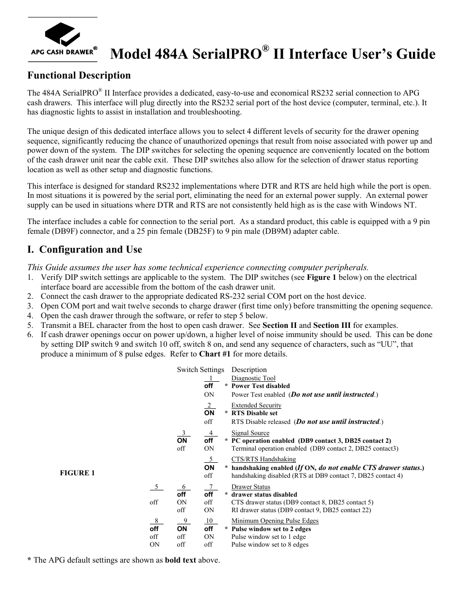 APG Cash Drawer Model 484A SerialPRO II User Manual | 4 pages