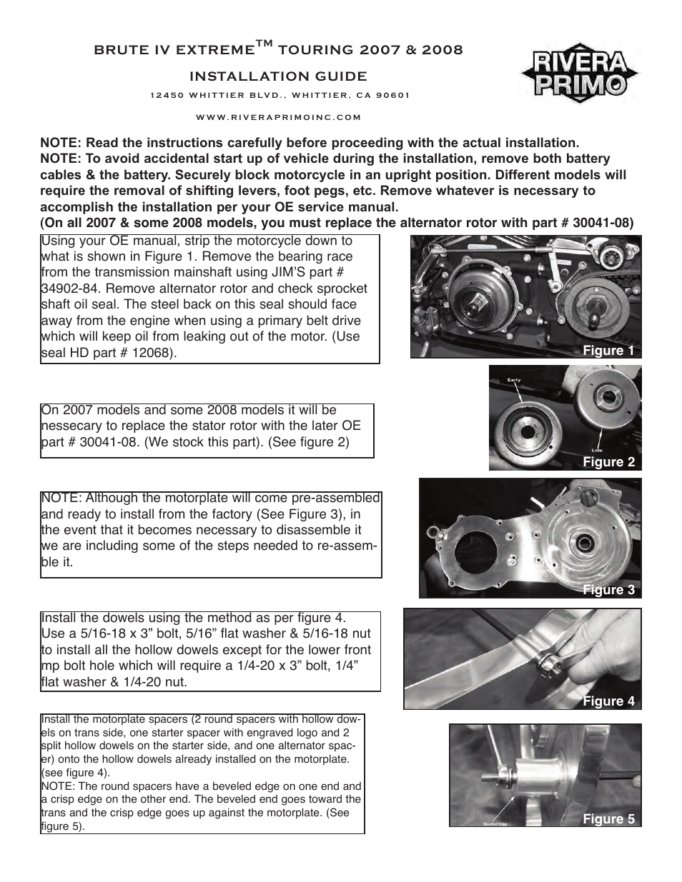 Rivera Primo Brute IV Extreme Touring 2007 User Manual | 6 pages