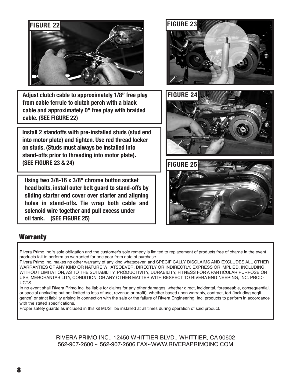 Rivera Primo Direct Drive Belt Drive User Manual | Page 8 / 8