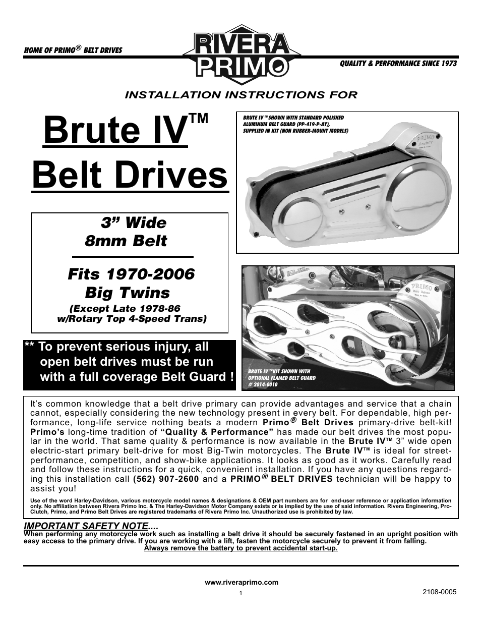 Rivera Primo Brute IV User Manual | 8 pages